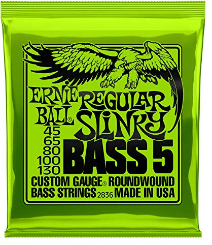 Ernie Ball Regular Slinky Nickelwound 5-Saiten E-Basssaiten Saitenstärke 45-130