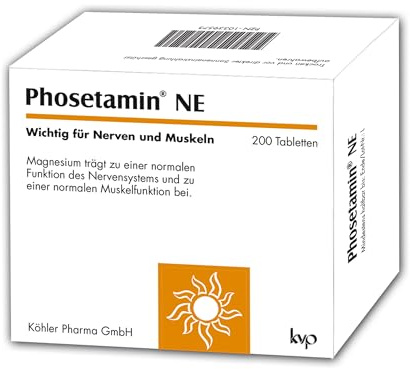 Phosetamin NE Tabletten – Elektrolyte & Ei-Lecithin zur Unterstützung von Nerven, Muskeln & Energiestoffwechsel – mit Magnesium, Kalium, Calcium in Citratform – gentechnikfrei & vegetarisch, 200 St