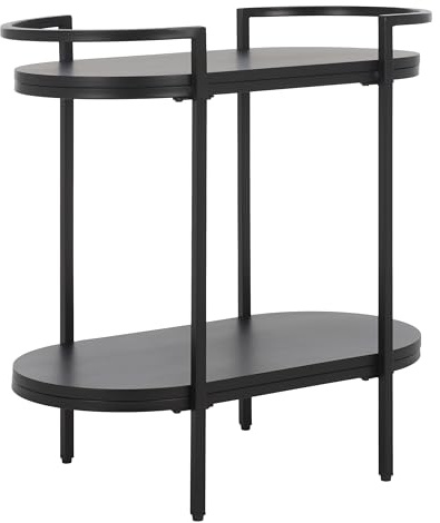 SAFAVIEH Glamourös 2 Etagen Barwagen, Schwarz, 66 x 36 x 65