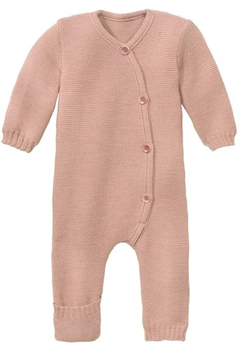 Disana STRICK-OVERALL Baby & Kleinkind - 100% Bio-Merino – atmungsaktiv & bequem - unisex Gr. 50 – 80 - nachhaltig & fair - dehnbar, mit Umklappbündchen - made in Germany | Rosé Gr. 50-56