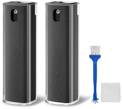 Bildschirmreiniger Spray 2 Stück, JiaTeums Screen Cleaner Bildschirm Mist Reiniger, Reinigungsset für Auto Monitor Handy Display Touchscreen mit 10,5ml Flüssigkeit (Grau+Grau)