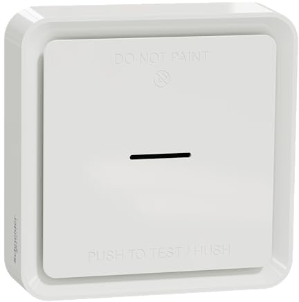 Schneider Electric Wiser Smart Home Rauchmelder, CCT599002 | Steuerung manuell oder per App, über Hub kompatibel mit Alexa und Google, IP20, 10-Jahres Batterie