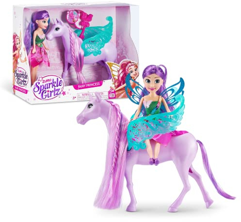 Sparkle Girlz Märchenprinzessin mit Einhorn-Puppenset, Modepuppe zum Sammeln, Einhorn-Spielzeug