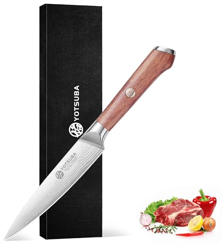 YOTSUBA Kochmesser Allzweckmesser Profi 12.7 cm, Scharf Chefmesser Deutsches Hartstahl mit Ergonomischem Griff