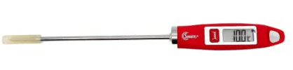 SUNARTIS - Digitales Haushaltsthermometer | Präzises Thermometer für Lebensmittel und Getränke. Fleischthermometer mit Temperaturanzeige in °C oder °F und breitem Messbereich | rot; 20x2cm