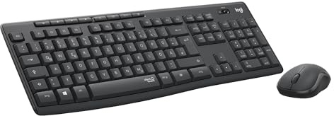 Logitech MK295 kabelloses Tastatur-Maus-Set mit SilentTouch-Technologie, Shortcut-Tasten, optischer Spurführung, Nano USB-Empfänger, verzögerungsfreier Drahtlosverbindung, QWERTZ layout - Schwarz