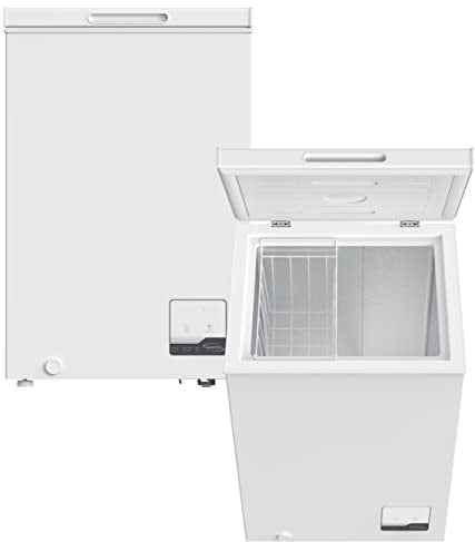 PKM Gefriertruhe BGT100D | 99 Liter | Tiefkühltruhe | Kühltruhe +2°C - +8°C | Weiß | EEK: D | 54,5 cm Breite | inkl. Drahtkorb | freistehend | 4 **** Gefrierfach | Eistruhe