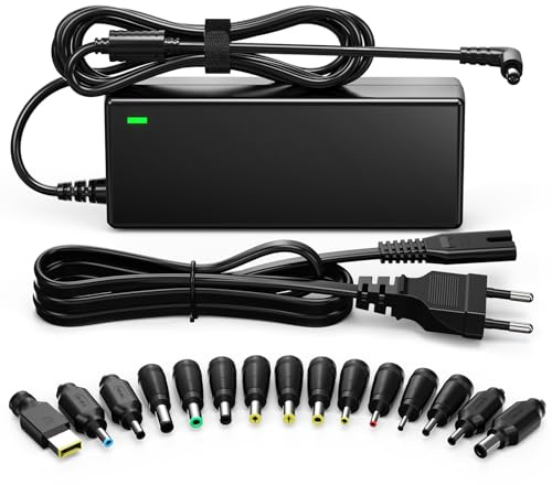 SUNYDEAL 90W Universal Netzteil Laptop Ladekabel Ladegerät für HP Lenovo ASUS Acer Dell Medion Charger 19V 19.5V 20V 4.74A Max AC Adapter mit 15 Stecker Ohne USB C -not for Asus ROG/Tuf Lenovo Legion