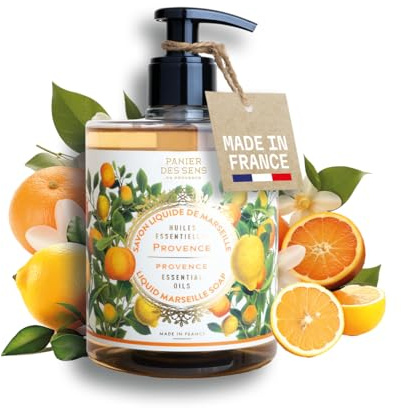 Panier des Sens – Savon de Marseille Flüssigseife Provence 500ml – Feuchtigkeitsspendende Handseife flüssig mit Kokosöl – 97 % natürliche Inhaltsstoffe – Nachfüllbar