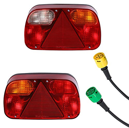 AOHEWEI Anhänger Rücklichten Satz Kabelbaum Heckleuchte Für Lkw Beleuchtungs Kabel Satz Mit 2 Stück 30cm langem 5 Adriges Kabel Geeignet für Anhänger Wohnwagen oder LKW