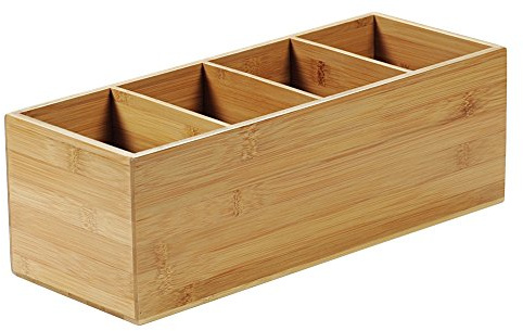 KESPER 70850 Besteckkasten 4-fach aus FSC-zertifiziertem Bambus/Besteckhalter/Box