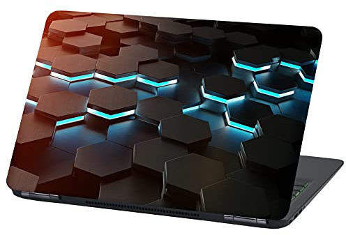 Laptop Folie Cover Abstrakt Klebefolie Notebook Aufkleber Schutzhülle selbstklebend Vinyl Skin Sticker (LP58 Hexagon, 17 Zoll)