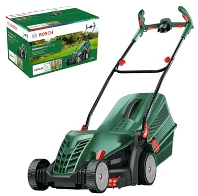 Bosch kabelgebundener Rasenmäher UniversalRotak 37-555 (1400-W-Motor, Schnittbreite: 37 cm, 40-Liter-Grasfangkorb, Ergoflex-Handgriffe)