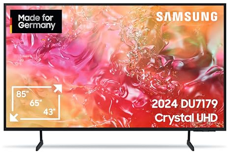 Samsung Crystal UHD TV 4K DU7179 Fernseher 65 Zoll (163 cm), Fernseher mit PurColor, 4K Upscaling, Gaming Hub, Crystal Prozessor, Tizen OS, Smart TV, Alexa, 3D Surround Sound & Q-Symphony