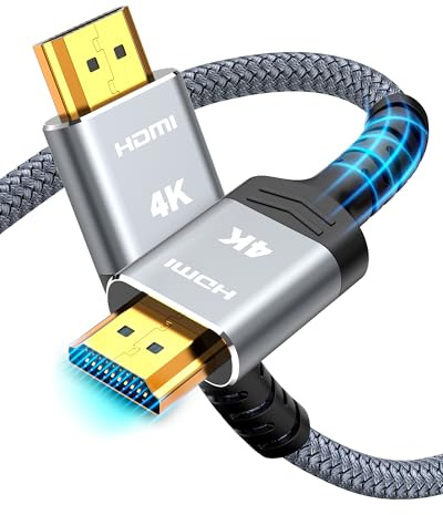 SNOWKIDS 4K HDMI Kabel 2Meter,HDMI-Kabel 4K@60Hz Nylon Geflecht Vergoldete Anschlüsse mit Ethernet/Audio Rückkanal, Kompatibel mit HDTV/Laptop/Blu-ray/Soundbar/Monitor/PS-5/X-box