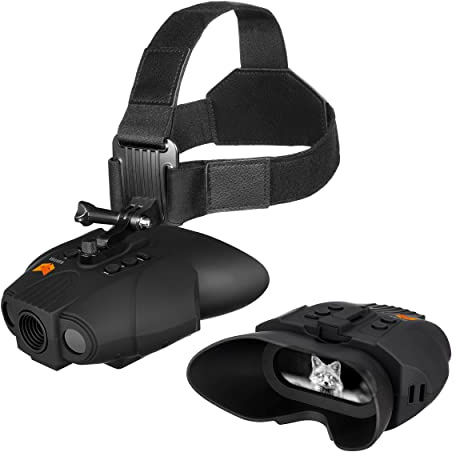 Nachtsichtgerät zur Kopfmontage - Nightfox Swift, Großer Blickwinkel, 1x Vergrößerung, Night Vision Googles (NVG) für die Jagd, per USB Wiederaufladbar, Fernglas mit Nachtsicht und Infrarotkamera