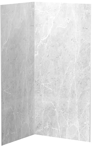 AUPROTEC Aluverbundplatte 3mm Aragon Snow 2er Set Wandverkleidung 2100 x 900 mm Aluminium Duschrückwand fugenlos und pflegeleicht