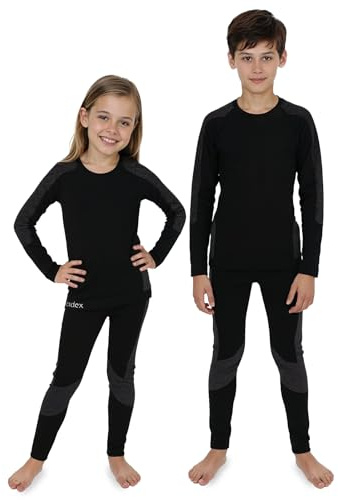 ALPIDEX Kinder Thermounterwäsche Set Skiunterwäsche Jungen Mädchen Ski warm | Funktionsunterwäsche, Langarmshirt, Funktionshose, Thermowäsche, atmungsaktiv, schnell trocknend, Fußball, Schulsport, Winter