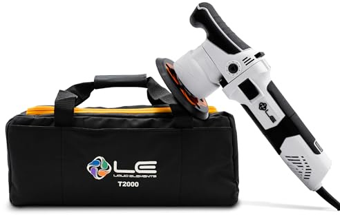 Liquid Elements – Exzenter Poliermaschine Auto T2000 V4 – Poliermaschine 710W inkl. Tragetasche & Kohlebürsten – mit 6 Stufen Drehzahlregulierung