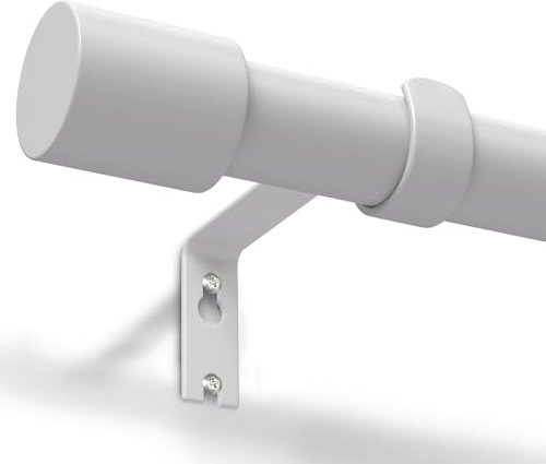 Gardinenstange Weiß 76-228 cm Vorhangstange Verstellbar 19 mm Durchmesser für Schlafzimmer, Wohnzimmer oder Küche von GEEBOBO