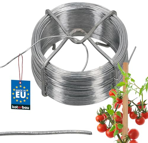 KOTARBAU® Gartendraht Ø 1,1 mm PVC Draht Silber Bindedraht ummantelt Blumendraht Silber Pflanzendraht verzinkt Draht Blumendraht ummantelt Basteldraht Wickeldraht 50m