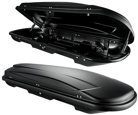 Dachbox VDP Xtreme 600 Black - VDP Universal Autodachbox, dachkoffer für Reisen und Camping, abschließbar, 600 Liter Volumen - Schwarz