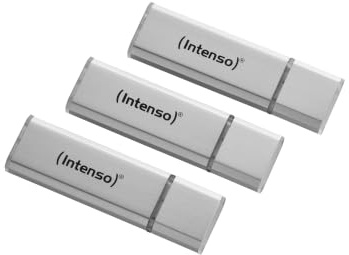 Intenso Alu Line 3X 32GB USB-Stick USB 2.0 silber (Dreierpackung) | Hochwertiges Aluminiumgehäuse, 3er-Pack mit je 32 GB Speicherplatz, federleichte 4g Gewicht, robustes Design für Daten