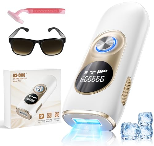 Luckice IPL Geräte Haarentfernung mit Kühlfunktion & 999.999 Lichtimpulse – Laser Haarentfernung mit 5 Energiestufen,Dauerhafte und Schmerzfreie Haarentfernungsgerät für Damen/Herren/Beine/Bikini