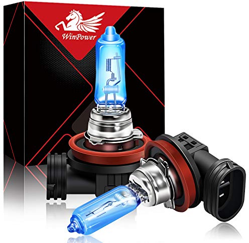 WinPower H11 Halogen Scheinwerferlampen 100W 5000k Warmweiß Lampe 12V Auto Nebellichter Seitenlicht DRL Birne, 2 Stücke