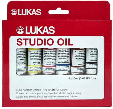 CREATIV DISCOUNT NEU LUKAS STUDIO OIL/Ölmalfarben Set, 6 x 20 ml