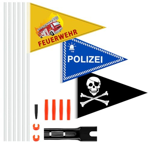 IWTBNOA 3 Stück Fahrradwimpel, Fahrradfahne, Sicherheitswimpel mit Befestigungswinkel Fahrradwimpel, Fahrrad Wimpel für Fahrrad Mountainbike