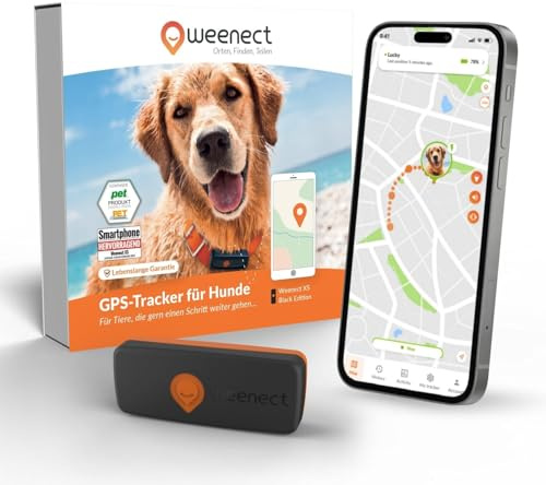 Weenect Hund XS – Mini GPS-Tracker für Hunde | Echtzeit-Tracking | Wasserdicht | Kleinstes Modell auf dem Markt | Funktioniert mit Abonnement