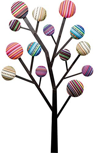 Kare Design Wandgarderobe Bubble Tree, Mehrafrbig, 111x65x7 cm, Garderobenleiste, mit 6 Haken, Baum Motiv, Stahl Gestell, Eingangsbereich
