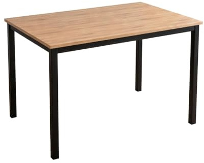 SAM Esstisch Agata 110x70 cm Eiche 15 mm Tischplatte schwarz | kleiner Küchentisch & Schreibtisch, Holz, Esszimmertisch