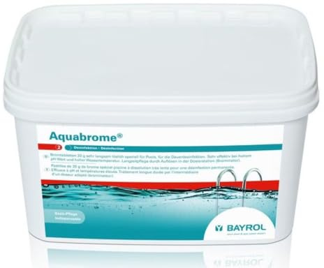 BAYROL Aquabrome 5 kg Bromtabletten Pool Whirlpool 20g Langsamlöslich | Wirksam auch bei hohem pH-Wert und Temperaturen über 30°C für Pool und Whirlpool