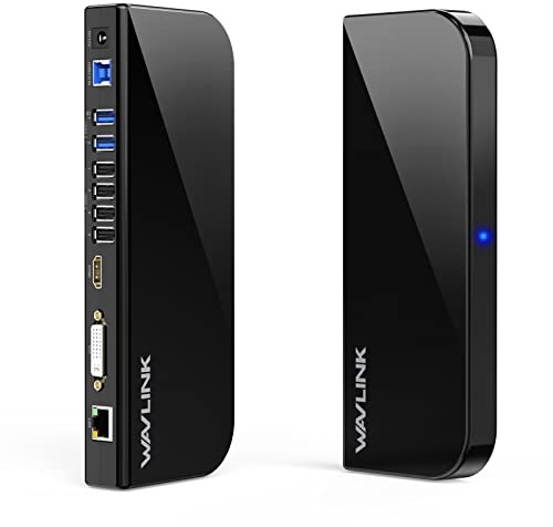 WAVLINK USB 3.0 Universelle Laptop-Dockingstation, Dual-HDMI-Monitor für Mac und Windows, Kompatibel mit neuen MacBook Neo (Dualer Videoausgang: HDMI/DVI/VGA, Gigabit-Ethernet, Audio, 6 USB-Ports)