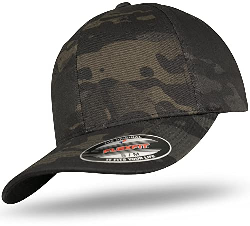 Flexfit Basecap Baseball Cap Kappe im Bundle mit UD Skull Bandana in vielen Farben