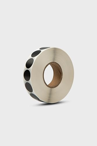 OAKWOOD Schusspflaster & Punktetiketten rund | Ø19mm – 2.000 Stück in Spenderbox | Schwarz, Weiß, Gold, Silber, Neongelb | Markierungspunkte für Sport, Büro, Kalender, Organisation (Schwarz)