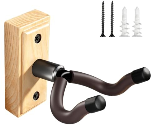 DIDA Gitarrenwandhalterung, Massivholz Gitarrenaufhänger Gitarrenwandaufhänger Gitarrenzubehör Drehbar U-Form Hartholz Gitarrenhalter Haken für Akustik E-Gitarre (1, Ashwood)