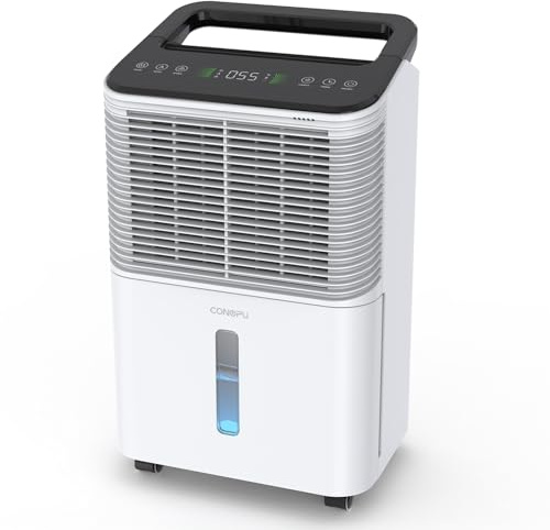 CONOPUPlus Luftentfeuchter 16L/Tag, Ultra-leiser Luftentfeuchter Elektrisch, Intelligentes Zentralsteuerungs, AUTO Modus, Feuchtigkeitsanzeige Licht, 24H Timer, Raumentfeuchter, Mehr Effizient
