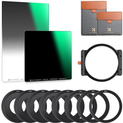 K&F CONCEPT Nano-X Square Filterset Rechteckfilter ND1000 Soft GND8 Verlaufsfilter mit Filterhalter Kit
