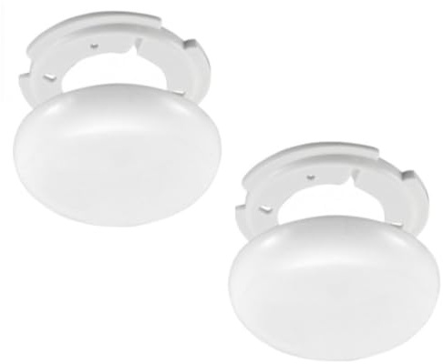 2er Set Deckenrosette Weiß Ø 100 mm – Ultraflach 1,5 cm Kabelabdeckung, Abzweigdose & Baldachin zur Lampenmontage an Decke und Wand – Verteilerdose & Blinddose für elegante Kabelverkleidung