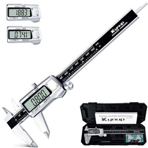 Kynup Digital Messschieber, 150 mm Schieblehre Digital Edelstahl, Elektronik Digitaler Messschieber Messwerkzeuge, LCD Display für Haushalt und Industrie Messung Messlehre, Schwarz