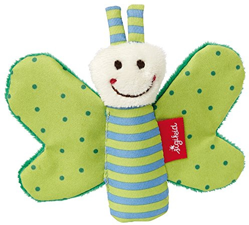 sigikid Rassel & Greiflinge Baby Activity Spielzeug Knistertuch Rassel Plüsch-Schmetterling Stofftier - Geschenk für Babys ab 3 Monaten