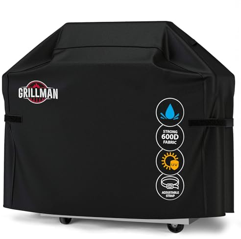 Grillman Grill Abdeckhaube Gasgrill Grillabdeckung Regendicht BBQ Abdeckung Cover Schutzhülle Haube Staubdicht Grill Abdeckplane Grillschutz 147 x 61 x 122cm - Schwarz
