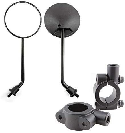 Motorrad Seitenspiegel Rund 10mm Schwarzer Lenkerspiegel für Motorrad Fahrrad (10mm Schraube)