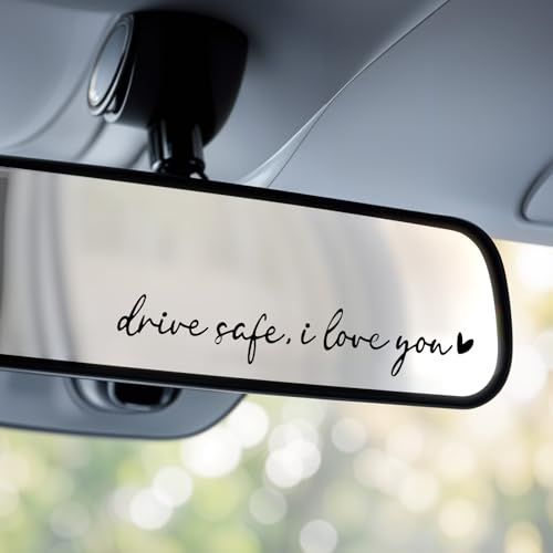 LLOUSSAK 4 Stück I Love You Drive Safe Auto Aufkleber, Aufkleber Auto | Spiegel Aufkleber, Autoaufkleber Sticker für Spiegel, Autodekoration Geschenk für Fahrer Frauen Männer
