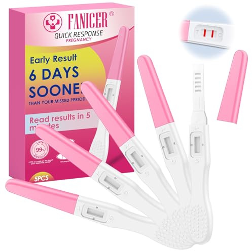 5 Stück Schwangerschaftstest Kombipack,Frühe Erkennung,Schwangerschaftstest Wochenbestimmung,Schwangerschafts-Schnelltest,Ergebnis Innerhalb von 5 Minuten,ideal für zu Hause (rosa)