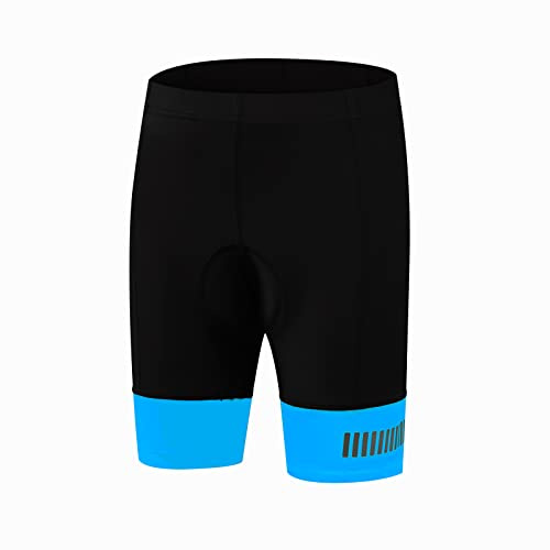 Gepolsterte Kinder-Fahrradhose für Mädchen, 3D-Polsterung, Fahrradhose für Jungen, schwarz blau, 5-6