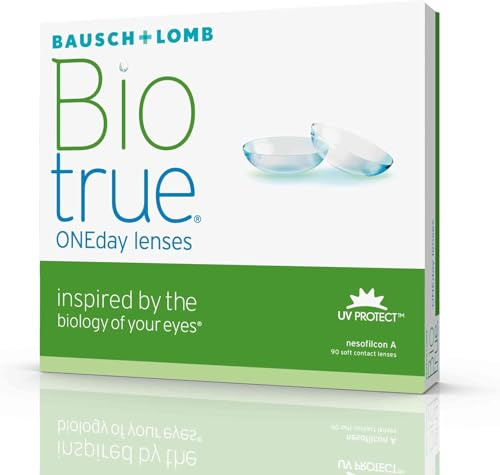 Biotrue ONEday, Tageslinsen, 90 Stück, -2,50 Dpt | Bausch + Lomb Kontaktlinsen, Sphärische Tageslinsen, 16 Stunden Komfort, 78% Wassergehalt, BC 8.6 mm, DIA 14.2 mm
